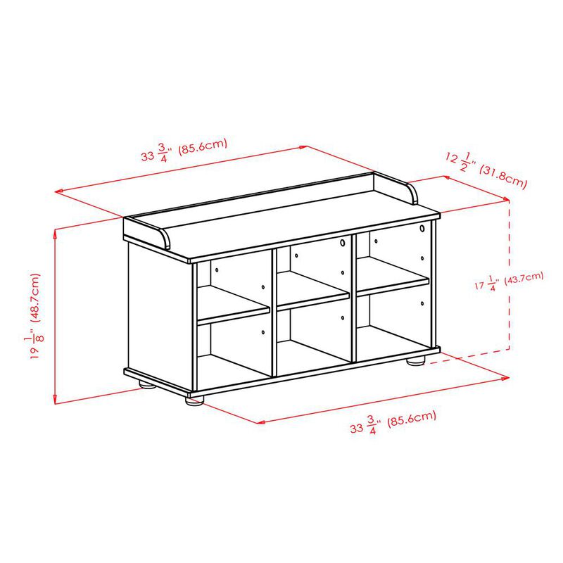 Townsend Bench with Black Cushion Seat