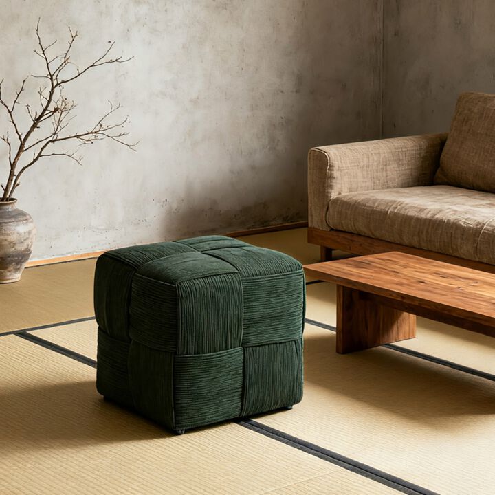 Zorn Square Corduroy Ottoman Foot Rest