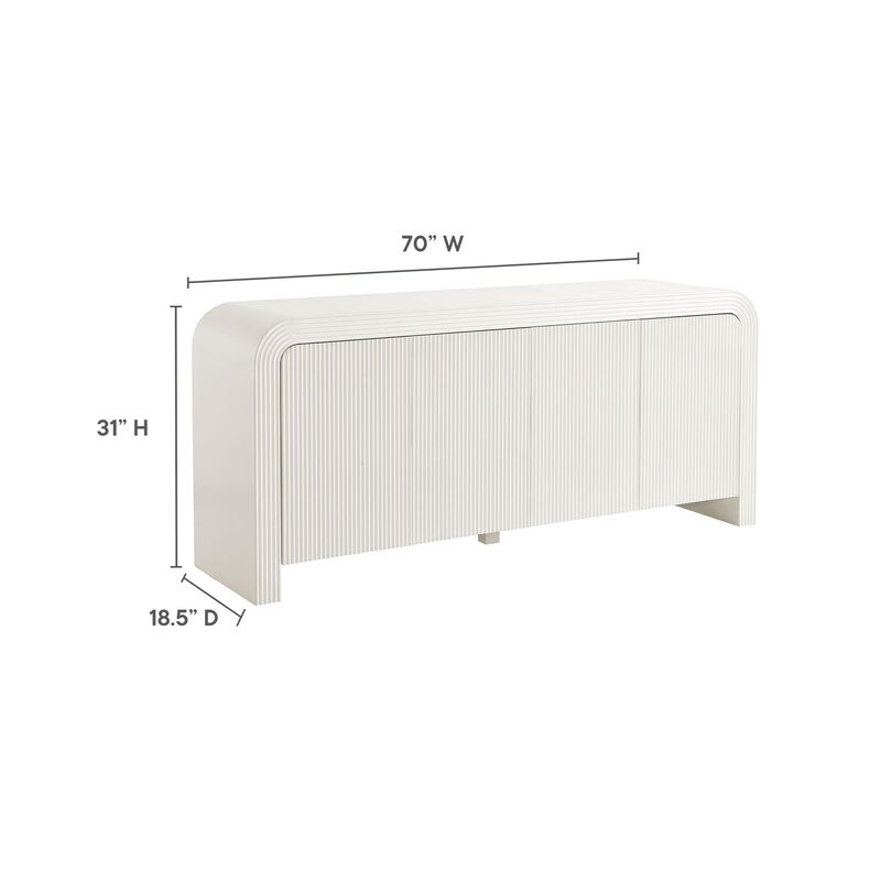 Waterflute 70" Fluted 4-Door Sideboard Cabinet in Walnut image number 2