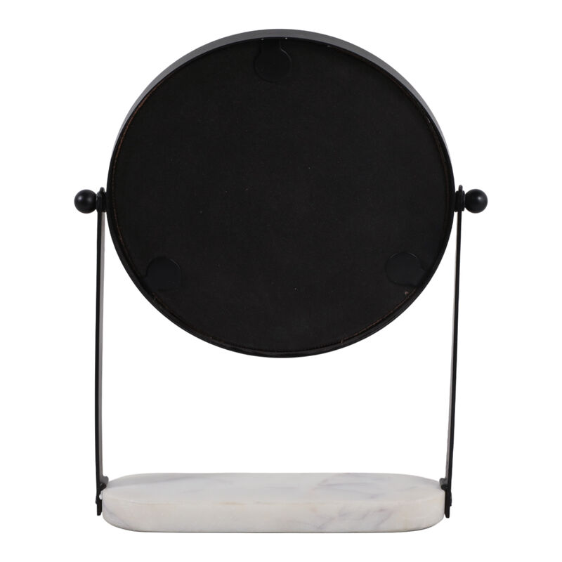 10x7" Table Top Mirror Marble Base, Black/white image number 3