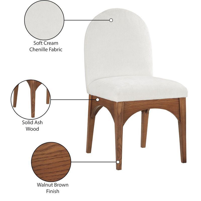 Meridian Furniture Waldorf Cream Chenille Fabric Dining Chair
