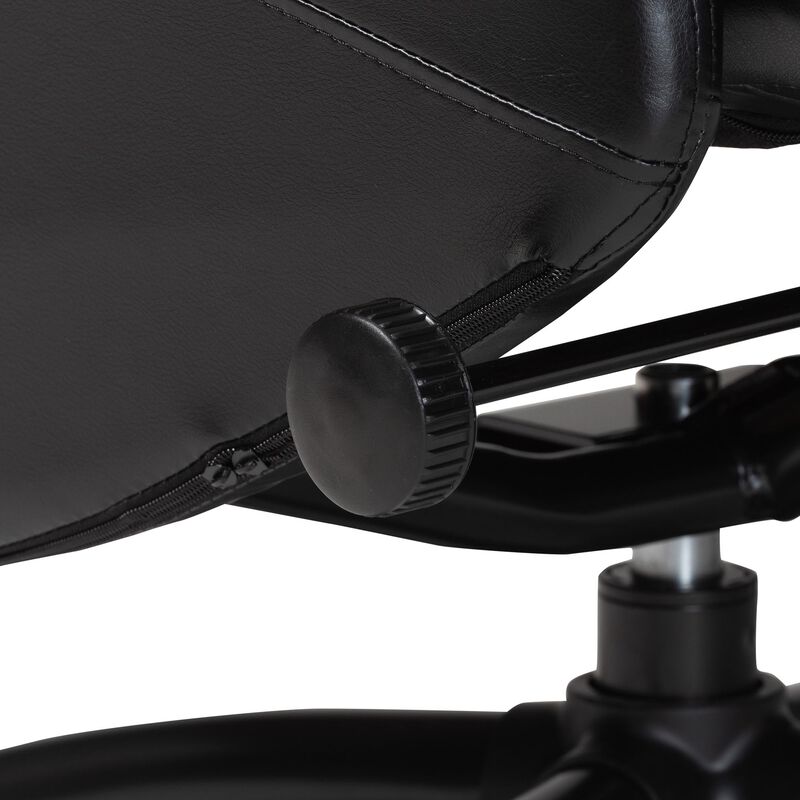 Baxton Studio Elwood Modern Black Faux Leather 2 Piece Lounge Chair and Footrest Set