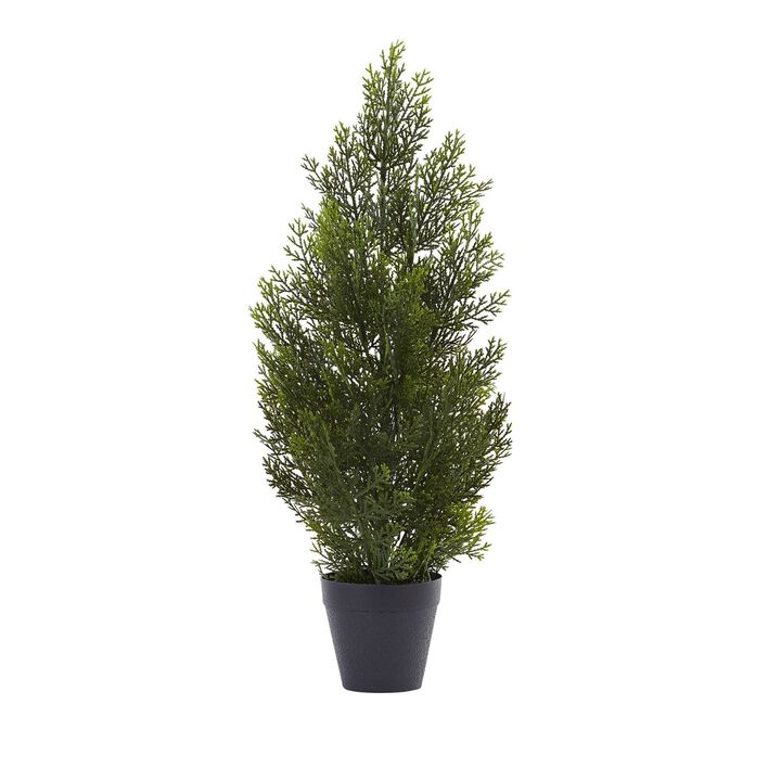 Nearly Natural 2-ft Mini Cedar Pine Tree (Indoor/Outdoor)
