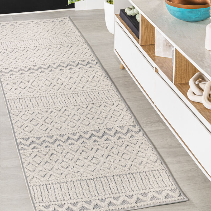 Ormond High-Low Modern Trellis Geometric Area Rug