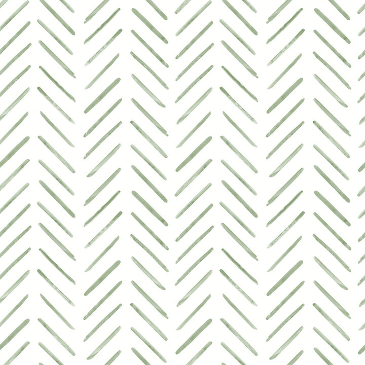 Painted Herringbone Fern Peel & Stick Wallpaper