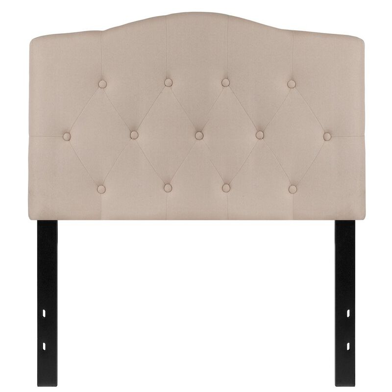 Flash Furniture Tufted Upholstered Twin Size Headboard in Beige Fabric image number 5