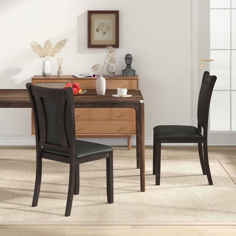 Dining Chairs Set of 2 Faux Leather Upholstered Kitchen Side Chairs with Padded Seat