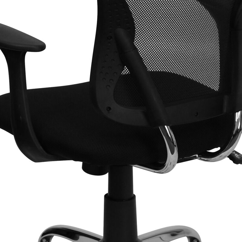 Alfred Mid-Back Dark Gray Mesh Swivel Task Office Chair with Chrome Base and Arms image number 8