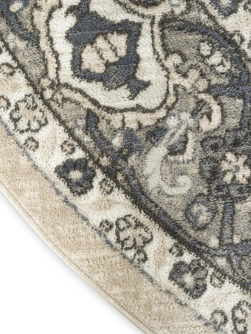 Quarry QUA05 Ivory/Blue 4' x Round Rug