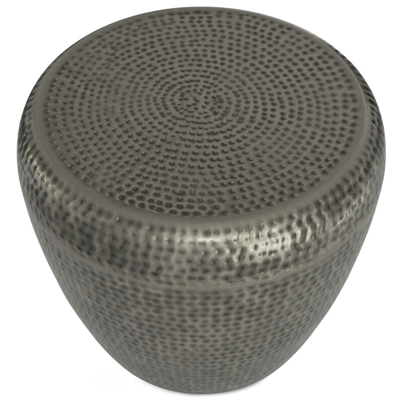 Preston Modern Industrial 22 inch Wide Metal Side Table, Fully Assembled