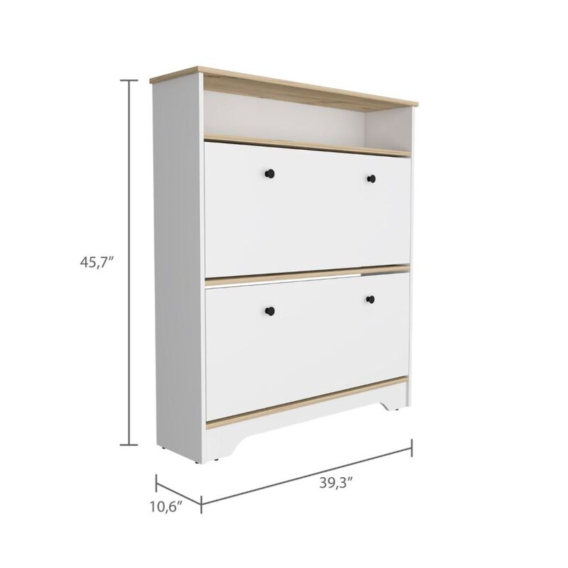 Streamdale Cranberry 2-Shelf Shoe Rack Light Oak And White image number 5