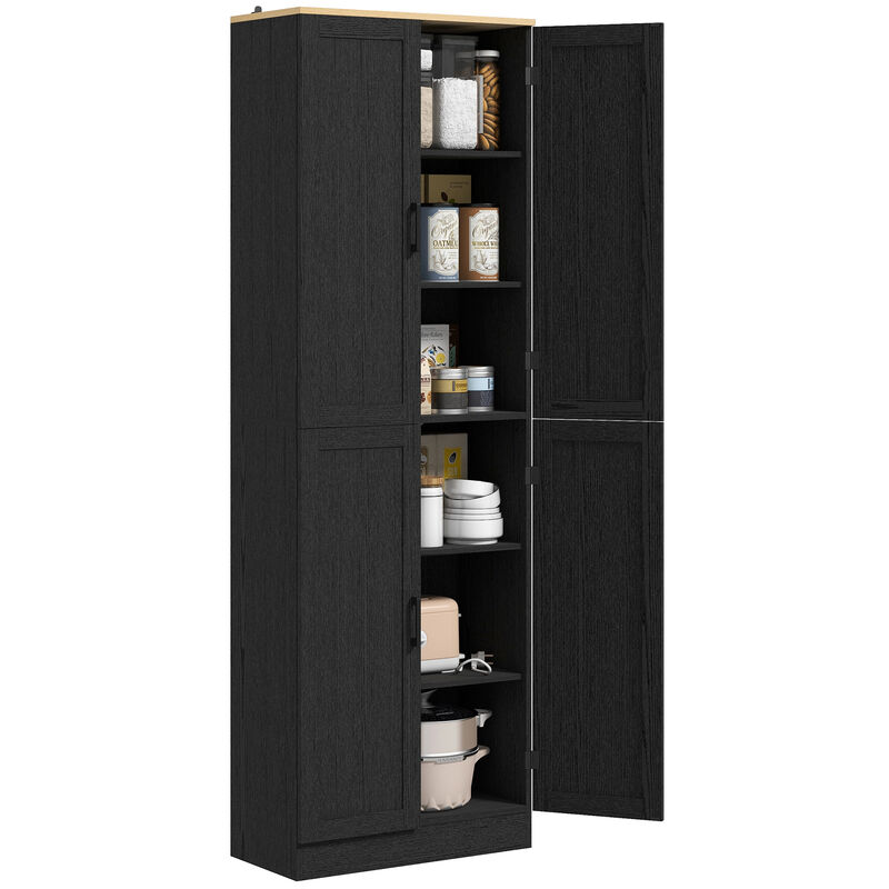 Hivvago Tall Freestanding Kitchen Cabinet with Doors and Shelves image number 0