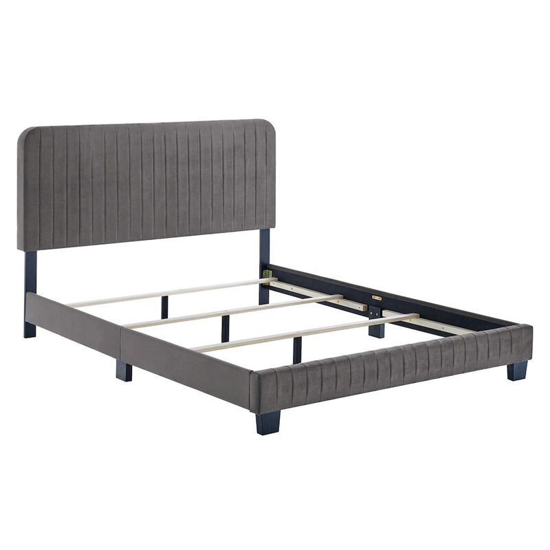Celine Channel Tufted Performance Velvet King Bed image number 1