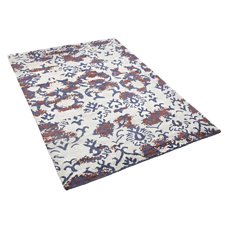 Rugsotic Carpets Hand Knotted Silk 5'x8' Area Rug Contemporary Beige Brown NS1240