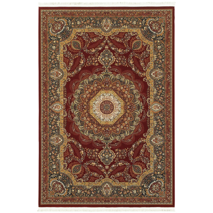 HomeRoots Medallion Runner Rug With Fringe