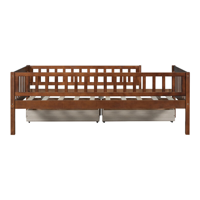 Whisen Twin Size Daybed Wood Bed with Two Drawers image number 3