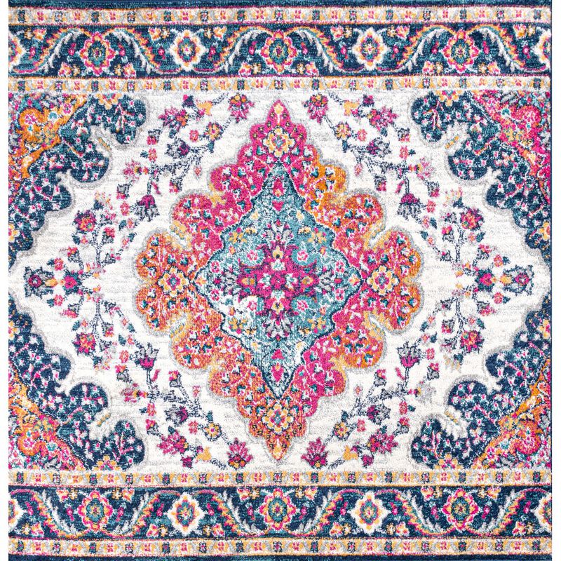 Bohemian Flair Boho Vintage Medallion Square Area Rug