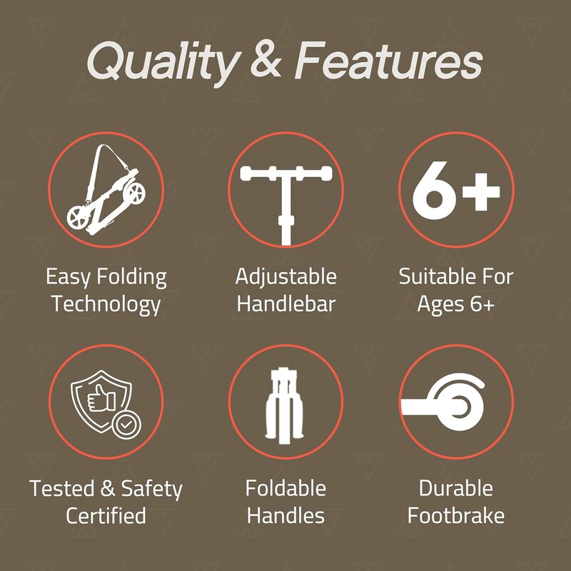 Kick Scooter for Ages 6+, for Kids, Teens, and Adults, Max Load 240 LBS, Foldable, 8-inch Big Wheels for Kids and Adults, with Kickstand, 3 Adjustable Levels, Child Safety Approved