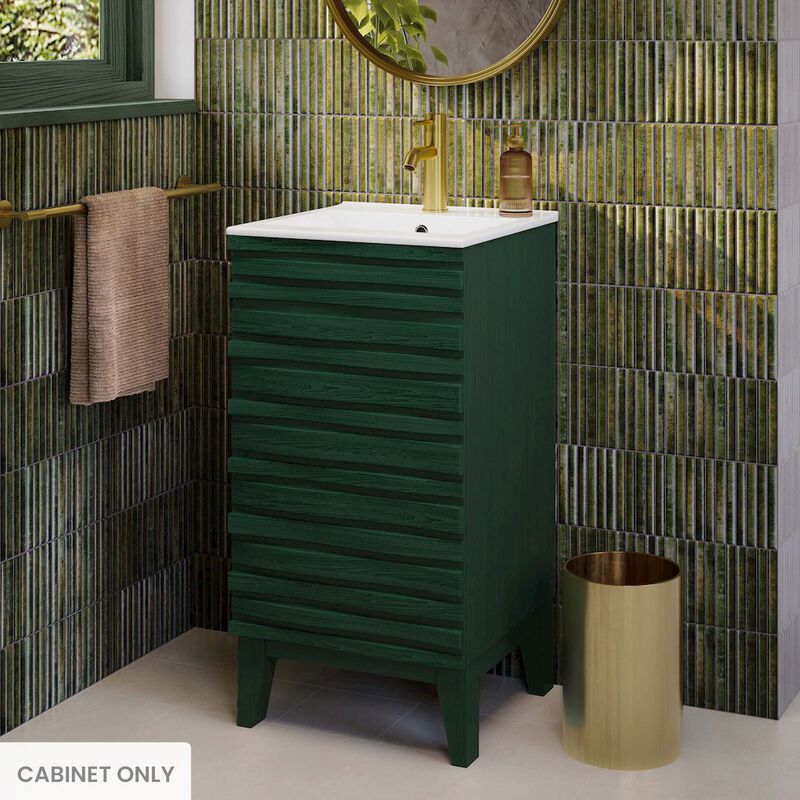 Cascade 18" Freestanding Bathroom Vanity Cabinet without Top in Green Oak image number 1