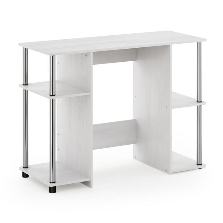 Furinno Furinno 15112 JAYA Compact Computer Study Desk, White Oak, Stainless Steel Tubes