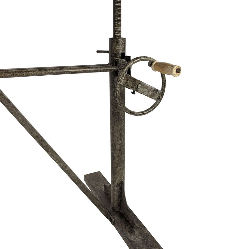 HomeRoots Adjustable Antiqued White Solid Wood and Iron Trestle Standing Desk image number 5