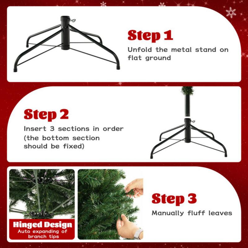 Hinged Christmas Tree with PVC Branches for Easy Setup and Lush Holiday D&eacute;cor
