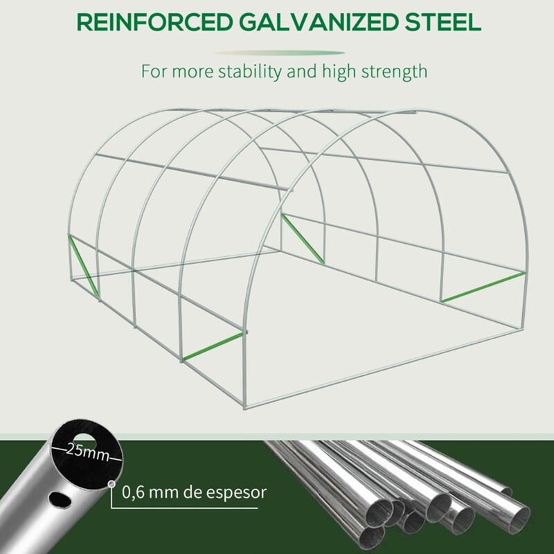 Large Walk-In Greenhouse with Ventilation Windows & Zippered Doors