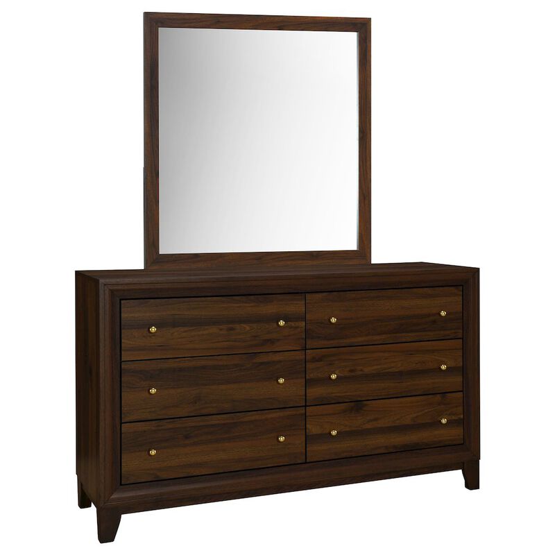 Coaster Co. of America Welsley 6-drawer Dresser and Mirror Walnut image number 0