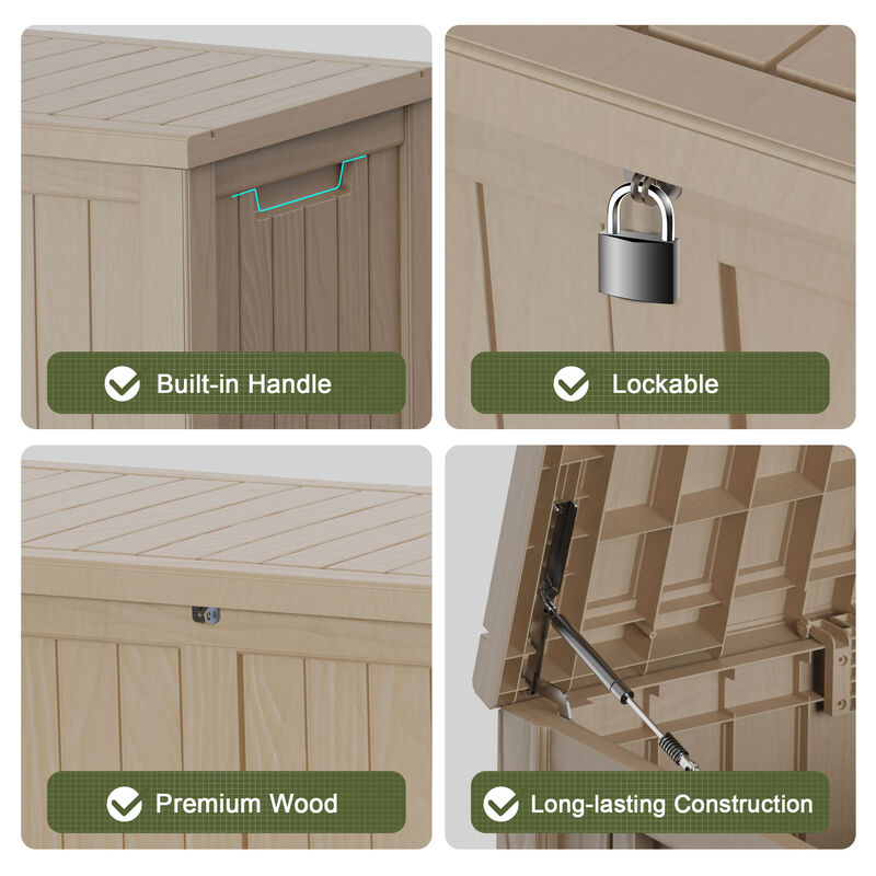 Mondawe 120 Gallon Resin Outdoor Storage Deck Box