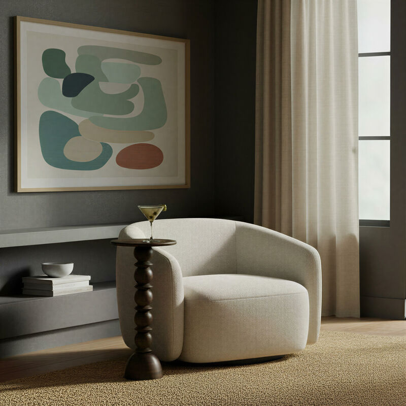 Mango Wood Accent Table, Grey image number 1