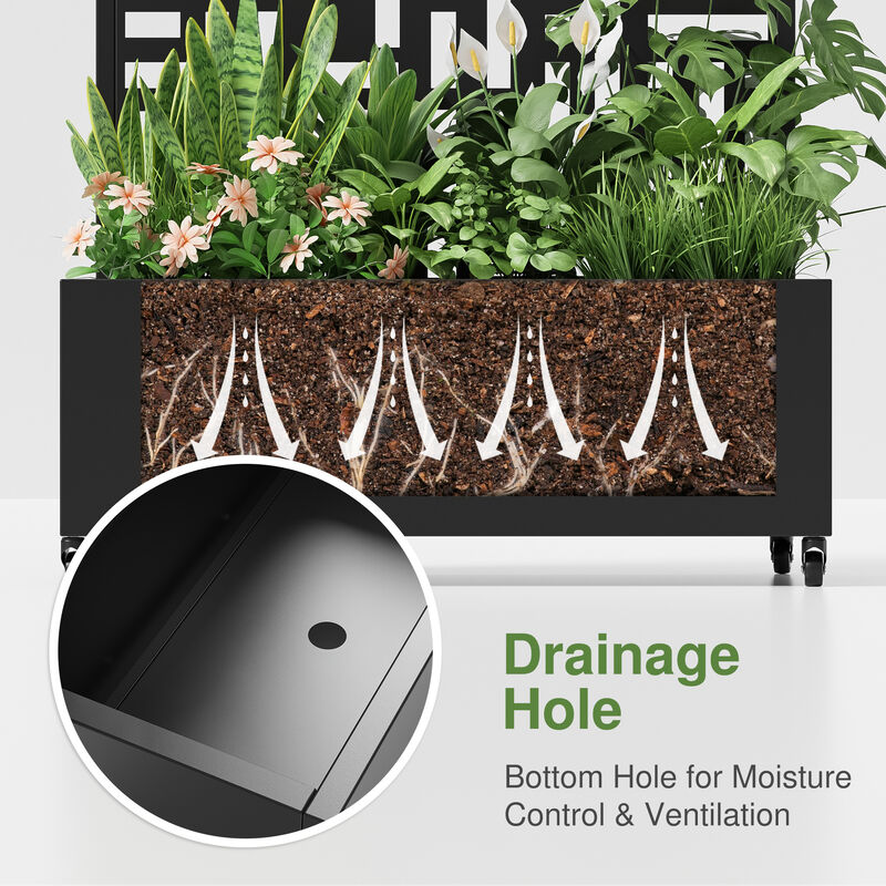 71*35.5 Metal Planter Box with Trellis image number 5