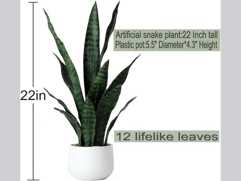 Green Artificial Greenery Plants Garden Porch Decor Snake Plant image number 2