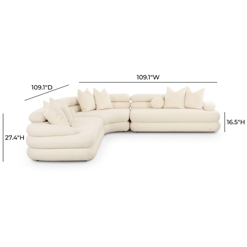 Lulu Cream Boucle Modular Curved Sectional image number 5