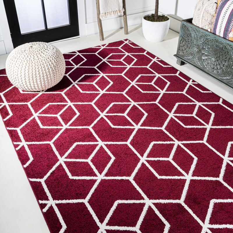 Tumbling Blocks Modern Geometric Area Rug