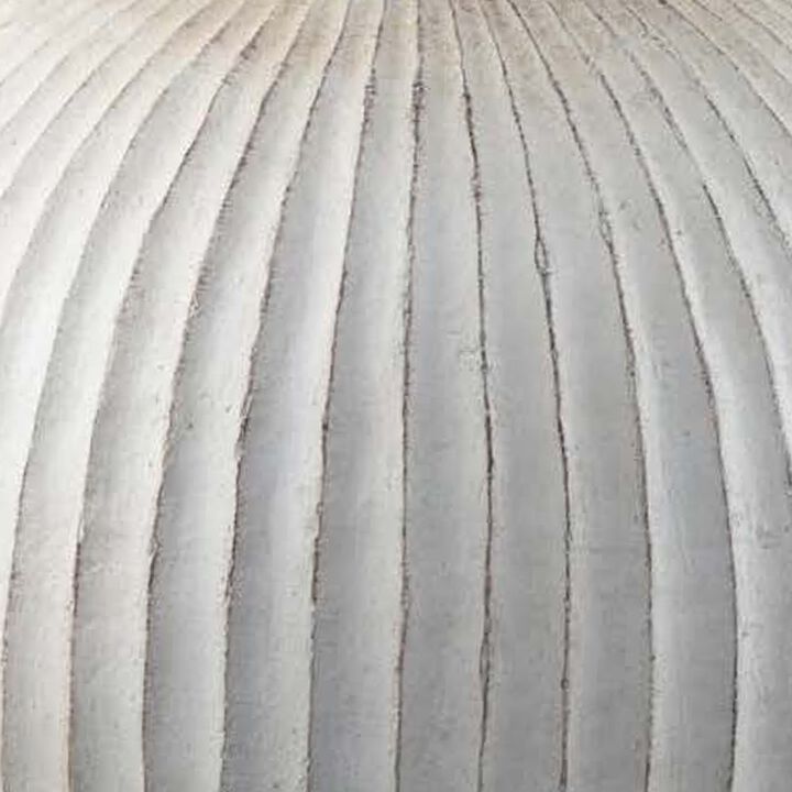 Gany Decorative Vase, Spherical Bottom, 22 Inch Weathered White Resin