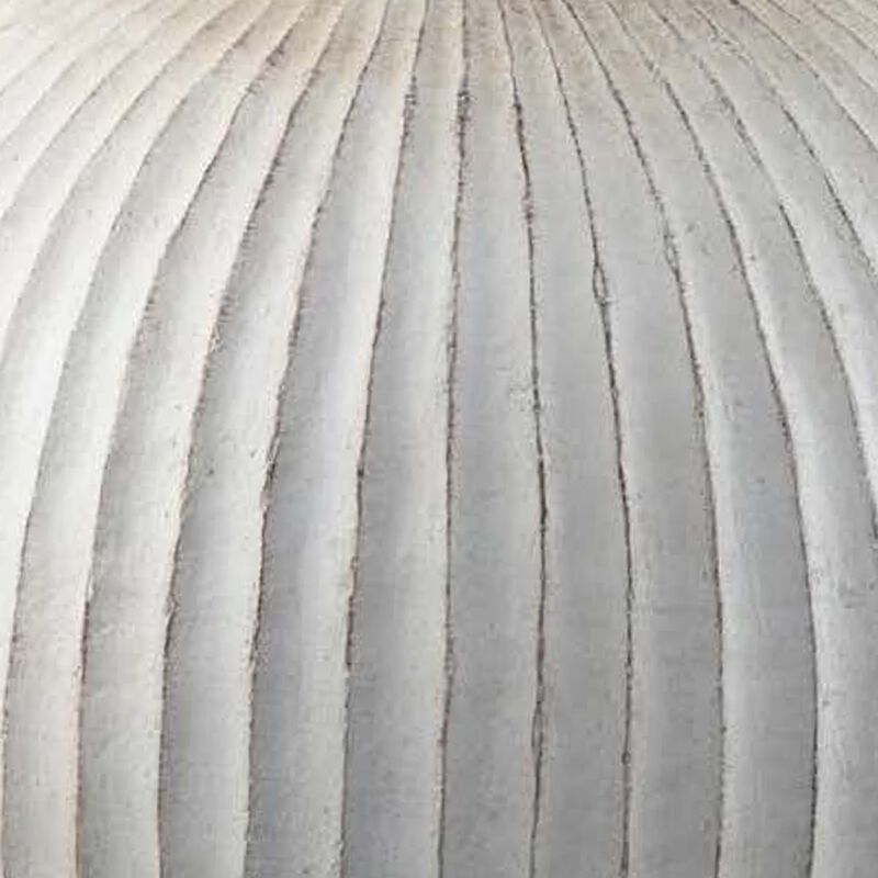 Gany Decorative Vase, Spherical Bottom, 22 Inch Weathered White Resin