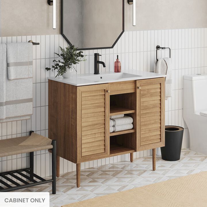 Bron 36" Freestanding Bathroom Vanity Cabinet without Top in Golden Oak
