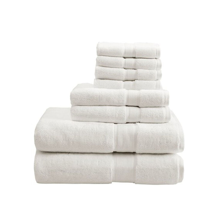 Gracie Mills Eulalia 800 GSM Cotton 8-Piece Antimicrobial Towel Set
