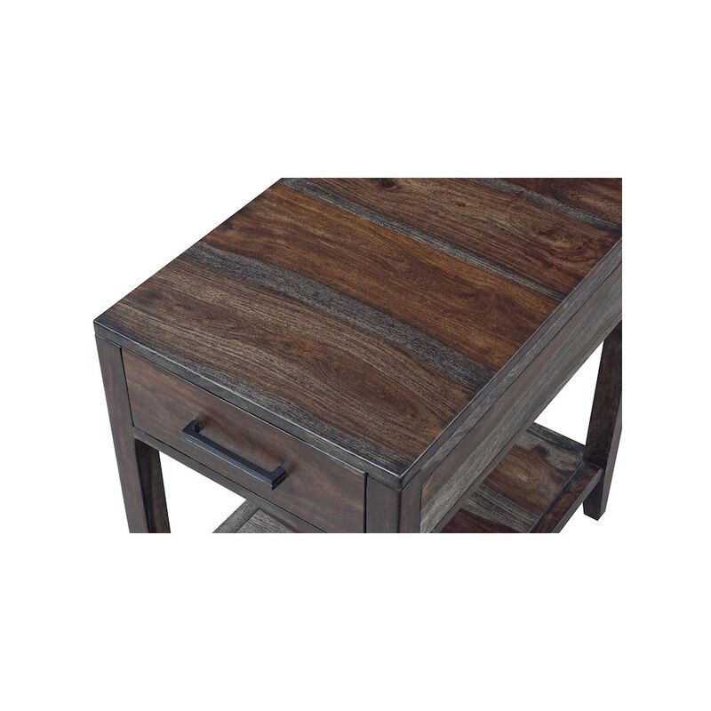 Porter Designs Fall River Solid Sheesham Wood End Table, Natural