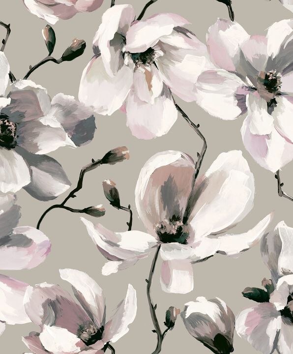 Flora Cherry Blossom Silver Grey Wallpaper 47466