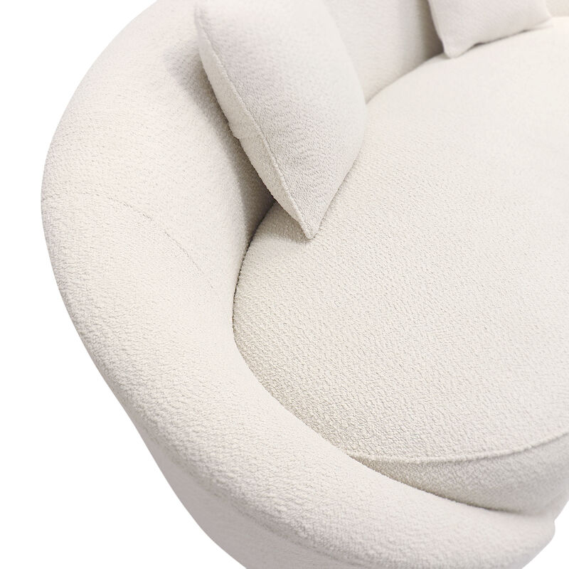 Pasargad Home Luna Collection Textured Fabric Curved Sofa image number 4