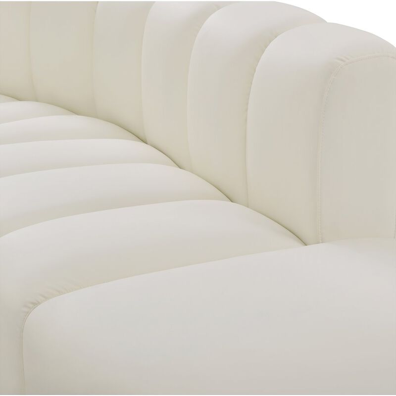 Meridian Furniture Arc Cream Vegan Leather Modular Sofa