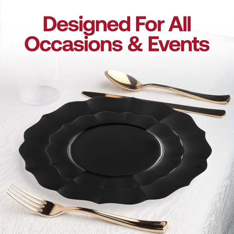 Black Round Lotus Plastic Wedding Value Set image number 6