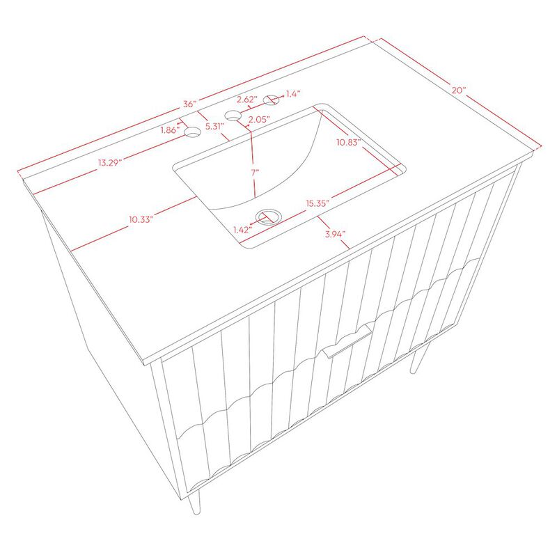 Meridian Furniture Modernist White Bathroom Vanity