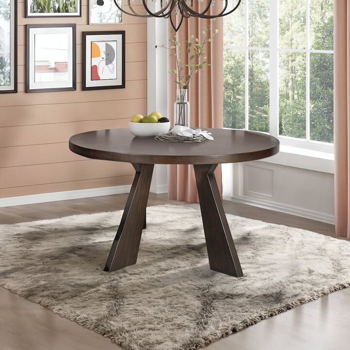 New Classic Furniture Chestnut Ridge 47 Wood Round Table in Brown