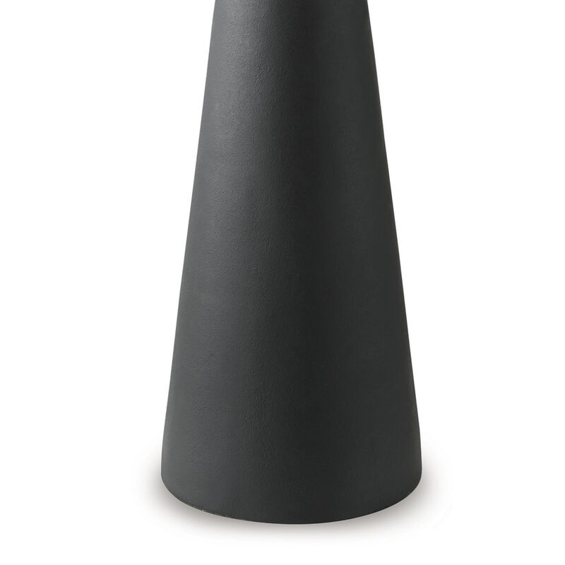 Loci Accent Vase, 40 Inch Hourglass Design, Textured Black Polyresin