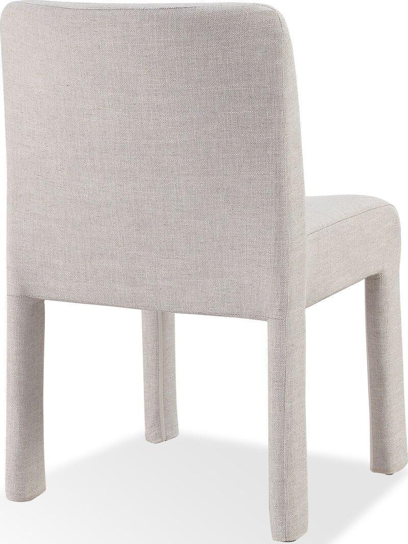 Devon Fully Upholstered Dining Chair in Turtle Dove Linen - Set of 2
