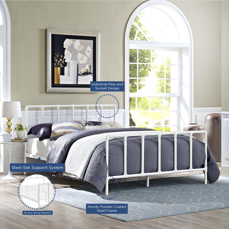 Modway - Dower Queen Stainless Steel Bed image number 5