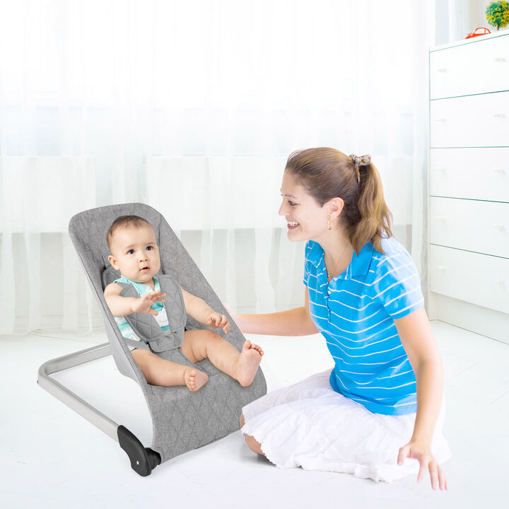 Ergonomic Baby Bouncer with Reinforced Aluminum-Metal Frame