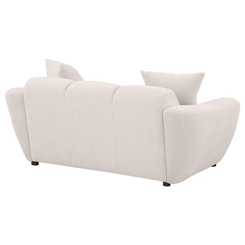 Decy Loveseat, 2 Pillows, Greige Chenille, Wide Grid Tufted, 72 Inch image number 6